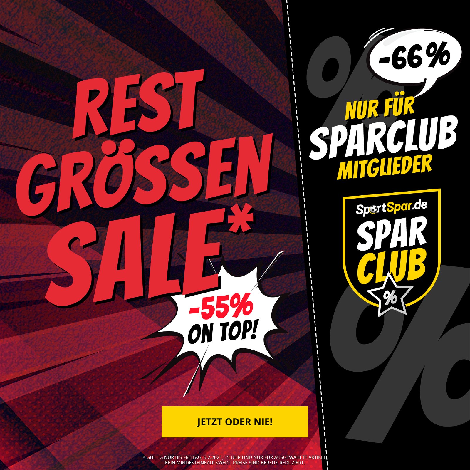 SportSpar: ☆ Restgrößen-Sale! ☆ -55 % on Top auf ausgewählte Artikel! ☆