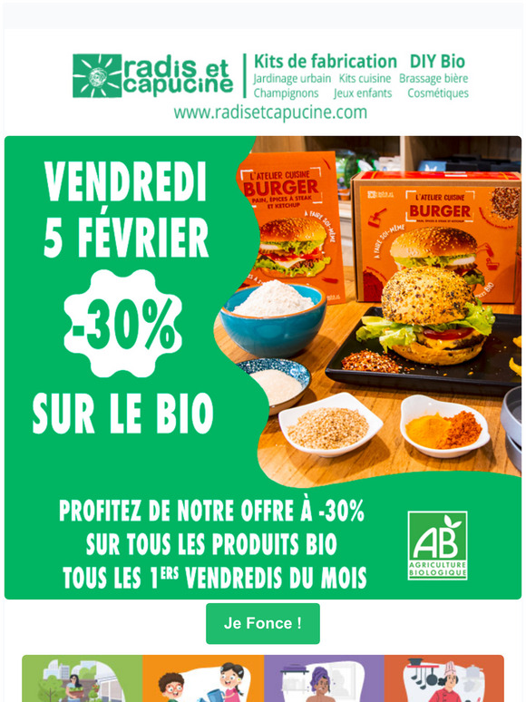 La journée du bio Radis et Capucine : -30% sur les produits bio vendredi 5 février