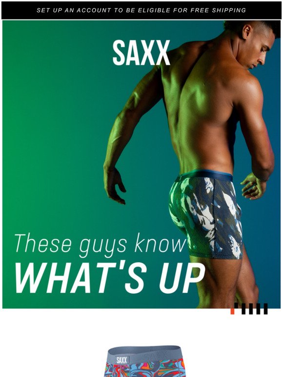 SAXX Underwear Email Newsletters Shop Sales, Discounts, and Coupon Codes