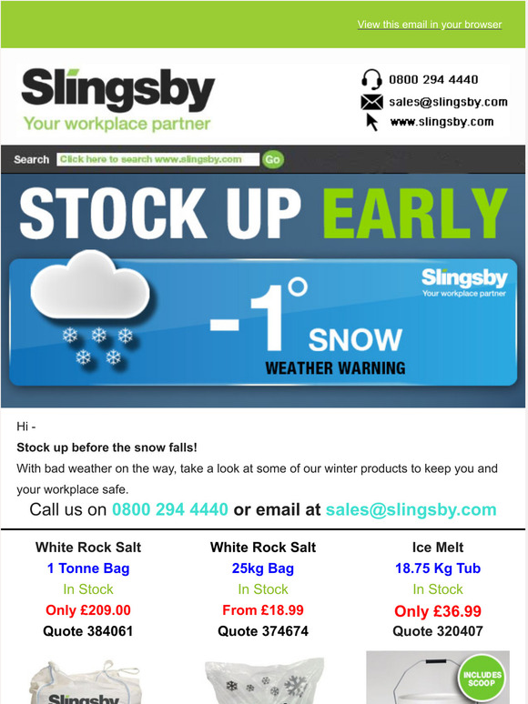 Stock up before the snow falls