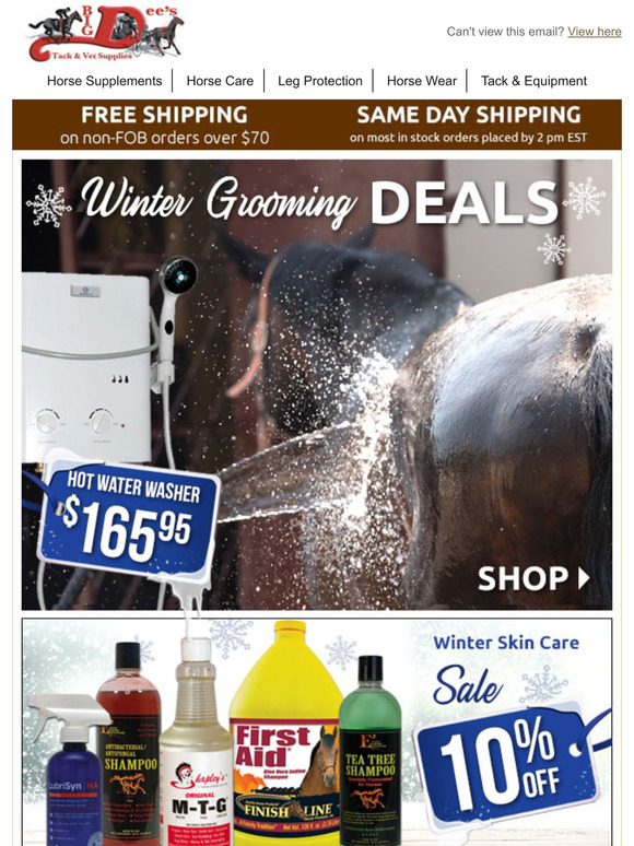 Big Dee's Tack & Vet Supplies: Winter Grooming SALE ♨️ No More Cold ...