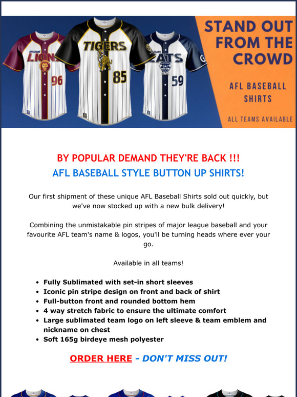 afl team shirts
