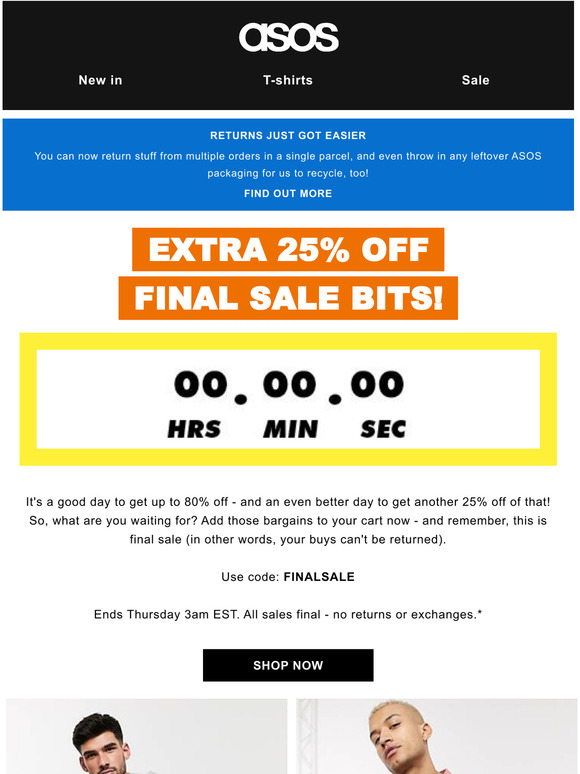 Asos Final Sale Extra 25 Off Milled