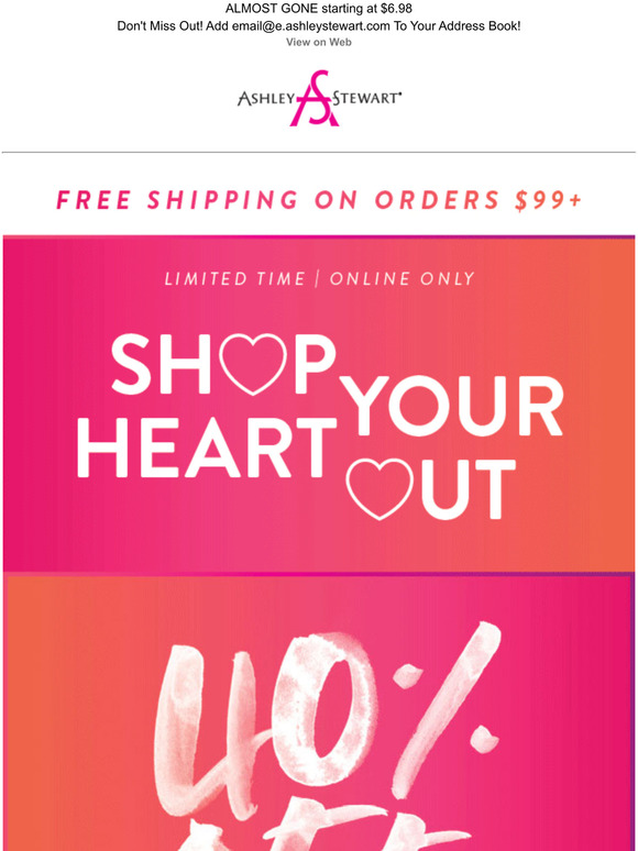 Ashley Stewart FREE SHIPPING + 40 Off select Styles Milled