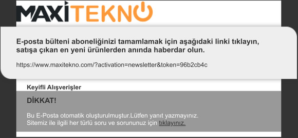 E-Bülten Abonelik Onayı | Maxitekno.com