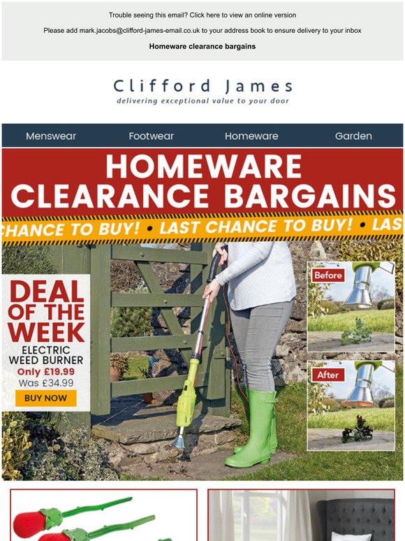Homeware ‘Clearance’ bargains
