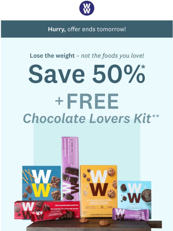 WeightWatchers.ca: Ends tomorrow: 50% off + FREE chocolate ...