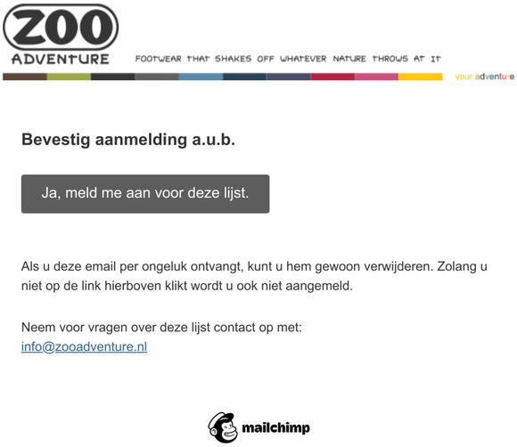 ZOO Adventure: Gelieve de inschrijving te bevestigen