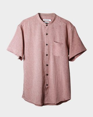 Mandarin Collar Chinchilla Casual Shirt