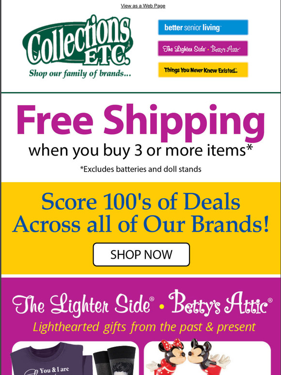 Collections Etc.: Shop from Home and Get Your Order Delivered For Free ...