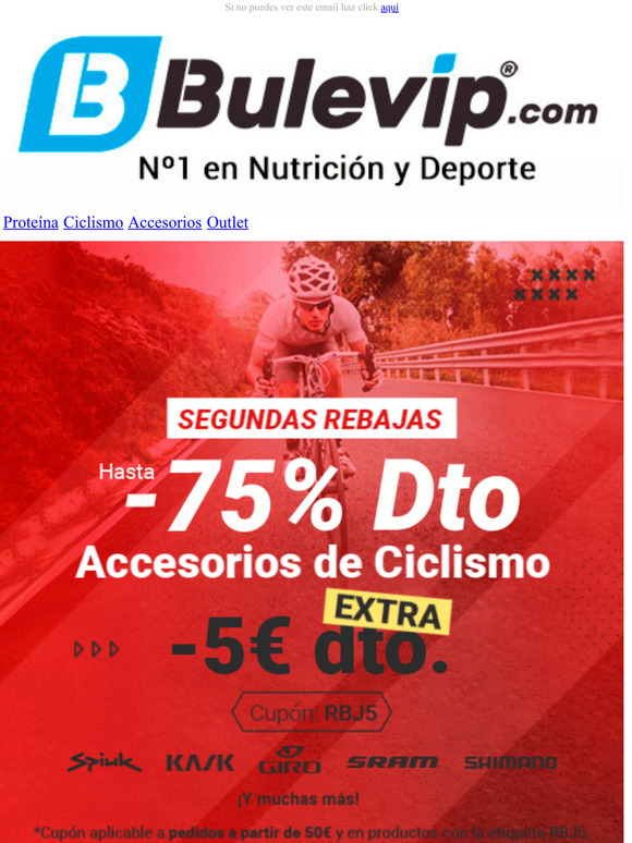 Hasta -75% DTO en Ciclismo 🚴  con 5€ DTO 💶  Cupón: RBJ...