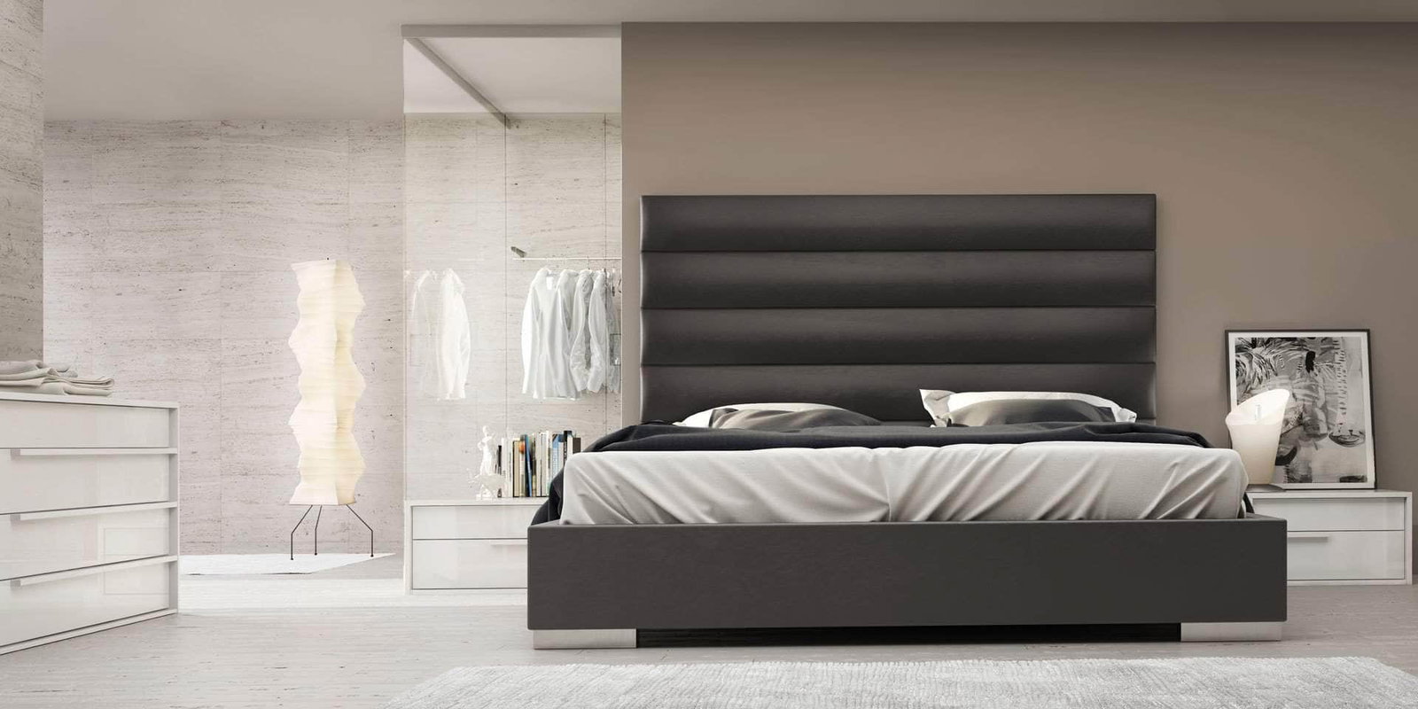 Prince Eco Pelle Leather Platform Bed - Available in 3 Colours and 5 Sizes
