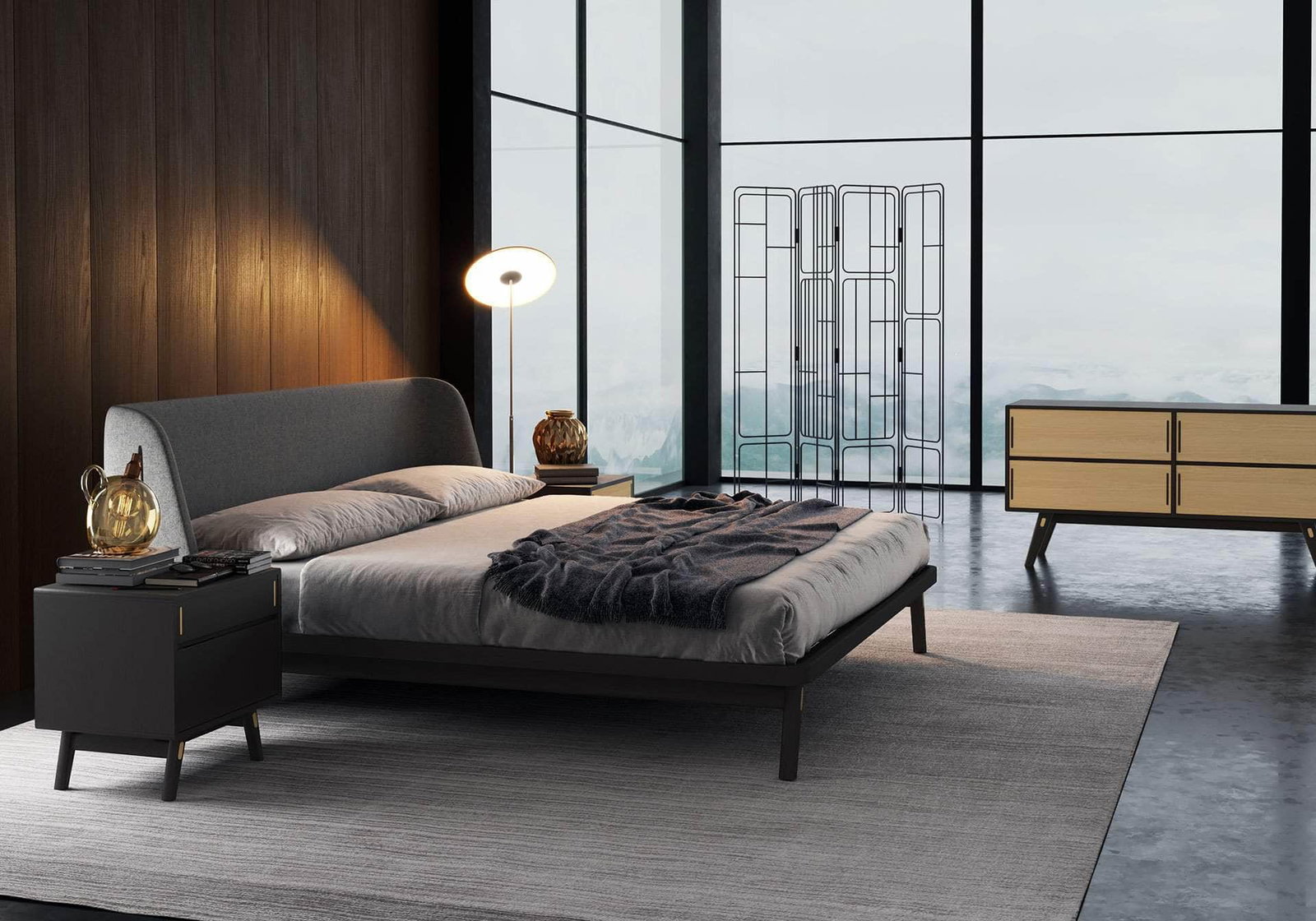 Haru Mid-Century Japanese Minimalist Platform Bed - Available in 3 Colours and 3 Sizes