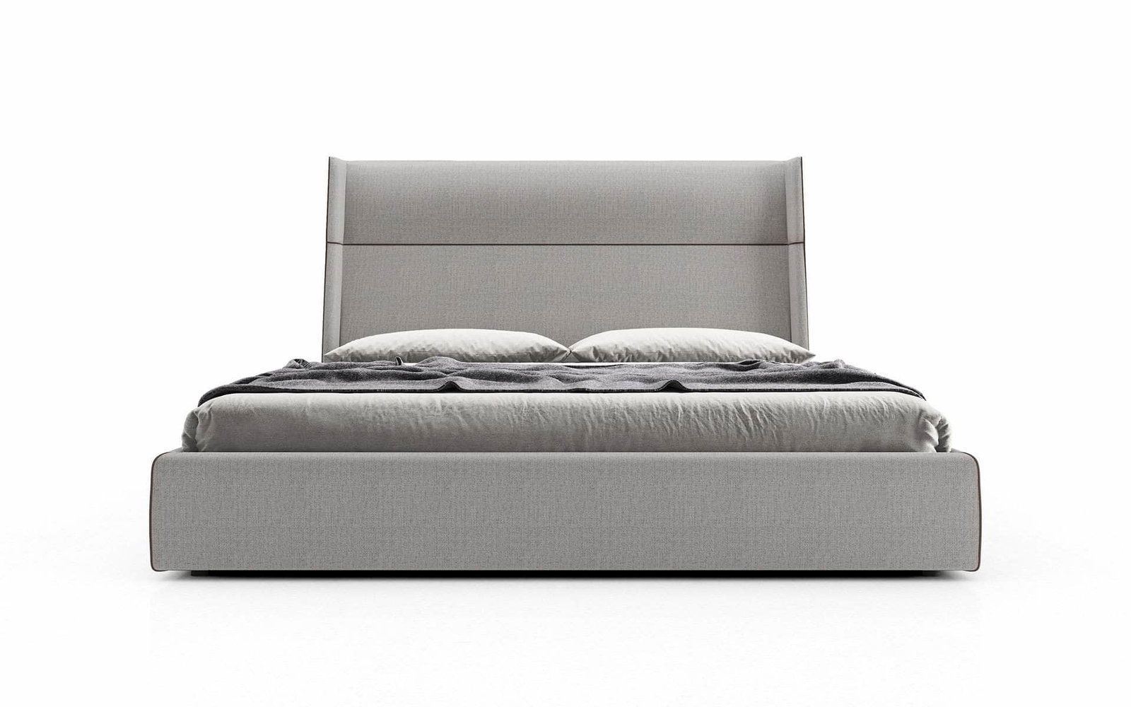 Bond Fabric Upholstered Wingback Platform Bed - Available in 2 Colours and 3 Sizes