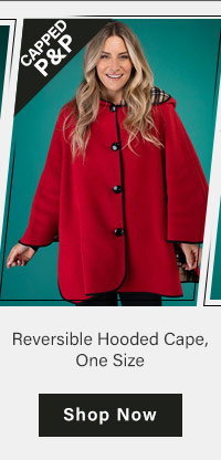 Reversible Hooded Cape, One Size