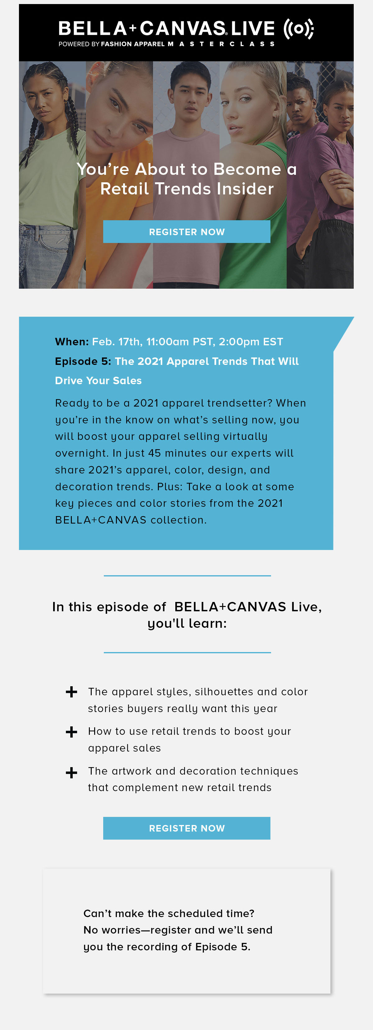 Book your spot at BELLA+CANVAS LIVE 