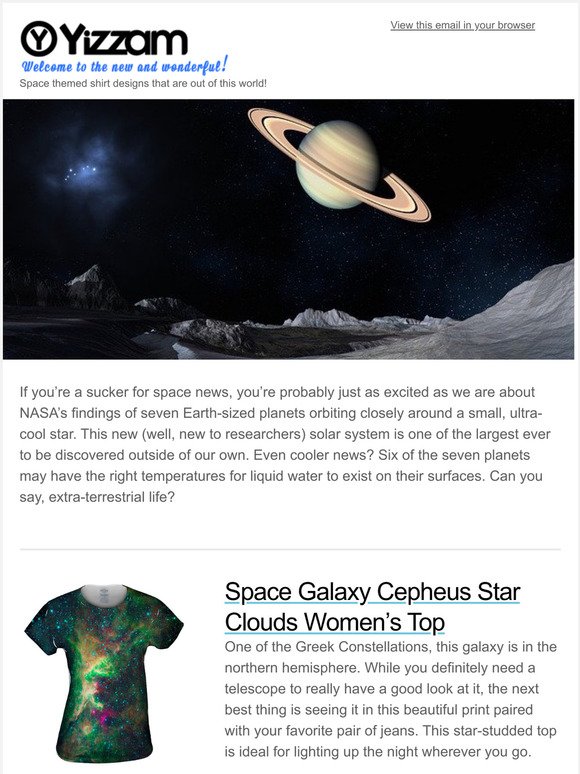 Space themed shirt designs that are out of this world!