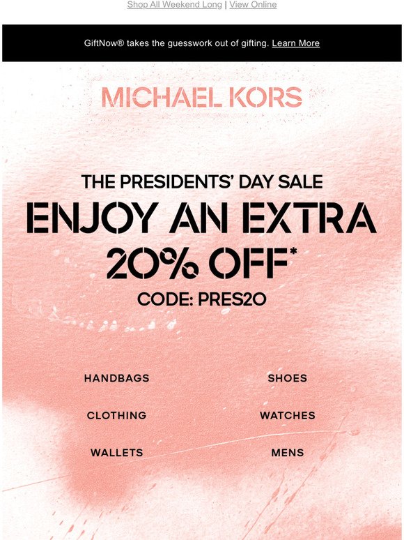 michael kors presidents day sale