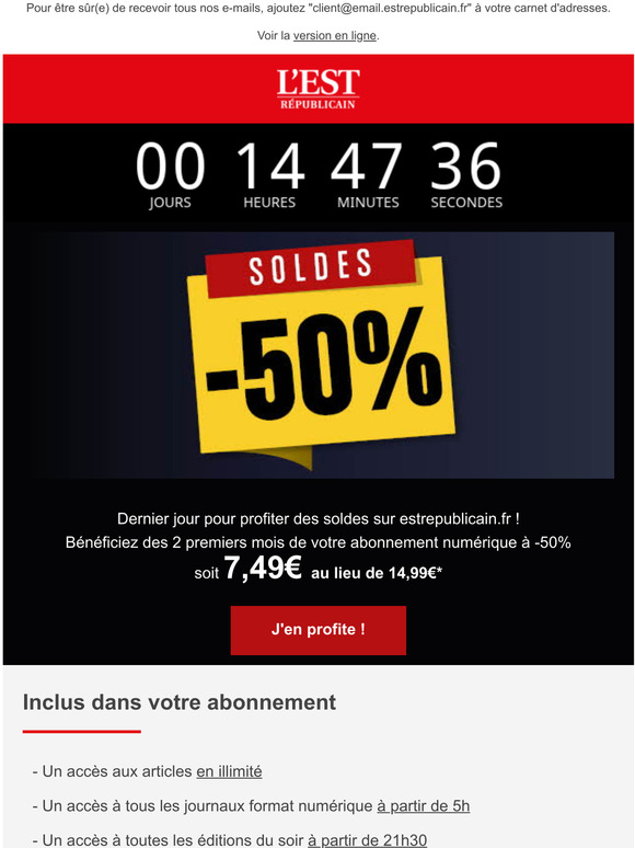 L Est Republicain Cpa Soldes Dernier Jour Milled