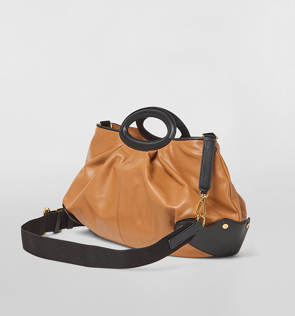 SMALL BROWN BALLOON CALFSKIN BAG