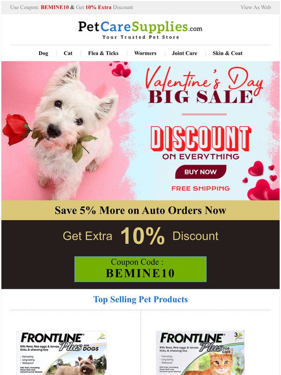 Valentine Day Bumper Sale ! Seresto $29.99 + 10% Extra Off