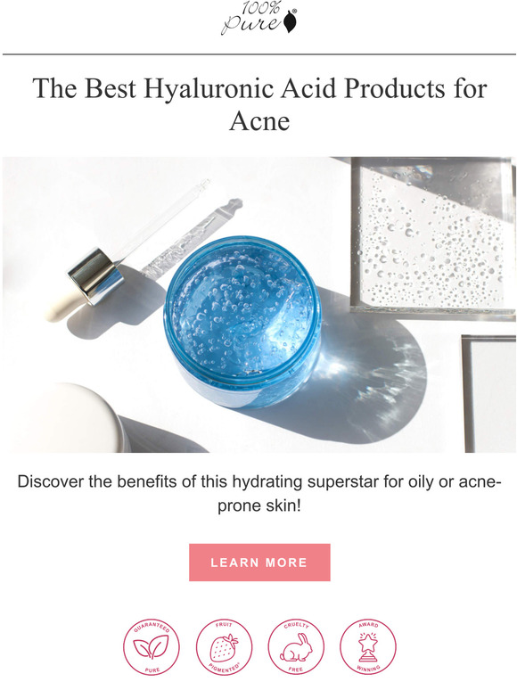 100 Percent Pure Hyaluronic acid acne treatments Milled