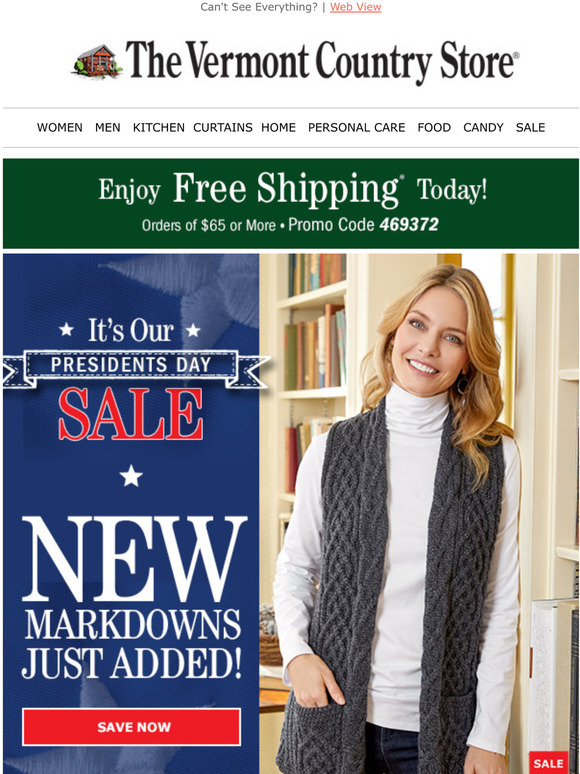 The Vermont Country Store Our Presidents' Day Sale Starts Now Milled