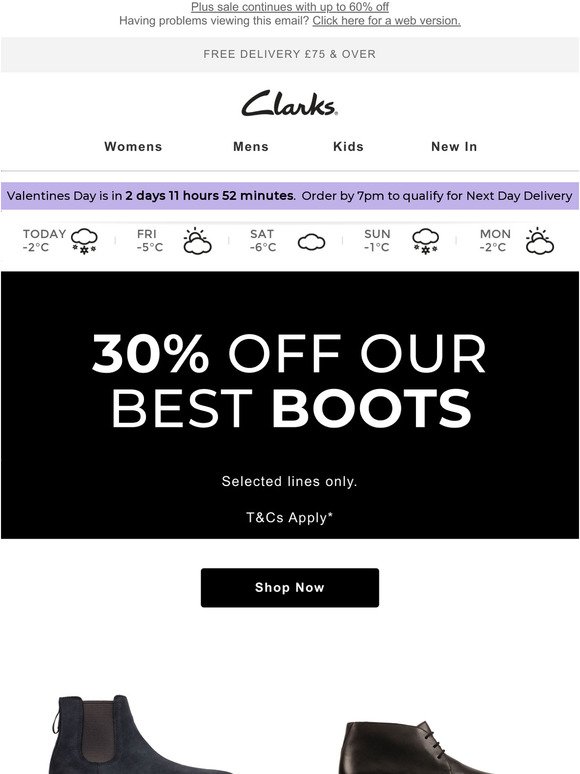 25 off clarks boots