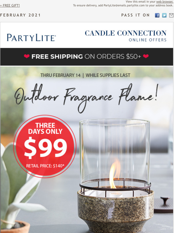 Party Lite 3 Days Only Fragrance Flame Just 99! Milled
