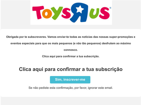 Confirmação de subscrição