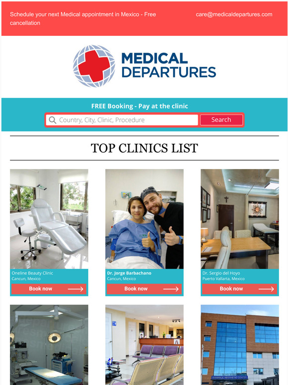 Schedule your next Medical appointment in Mexico - Free cancellation