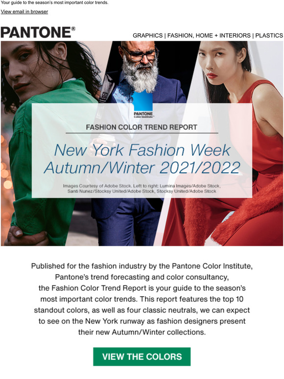 Pantone: Top 10 Colors for New York Fashion Week | Milled