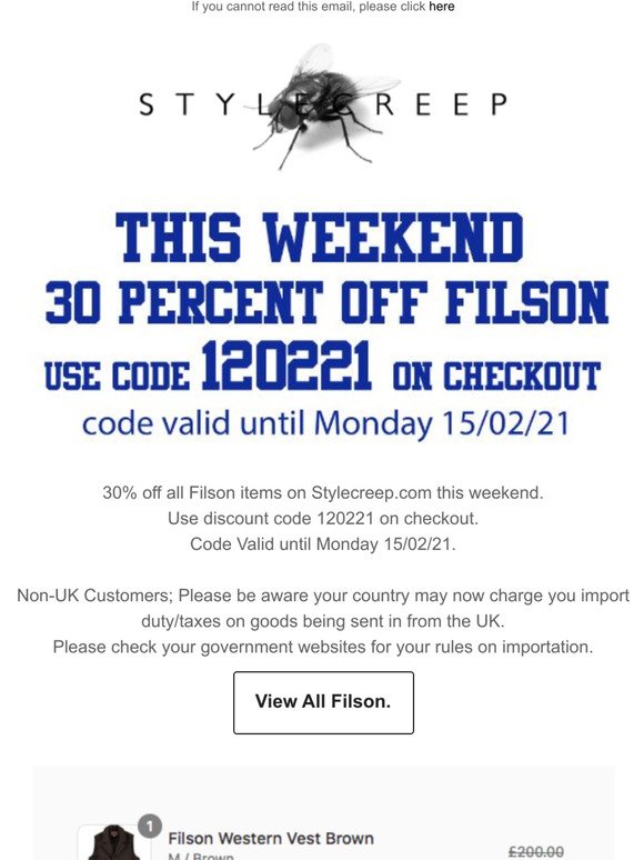 30% Off Filson This Weekend @Stylecreep