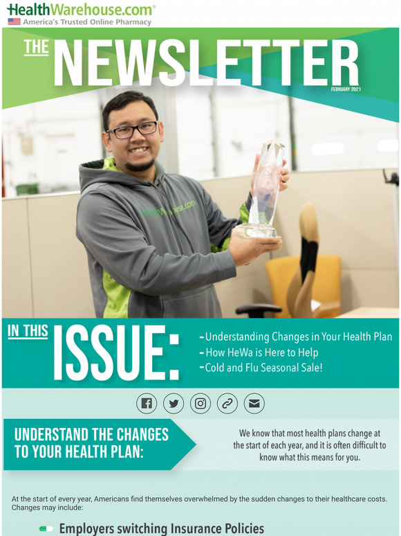 HealthWarehouse Newsletter - Understanding Insurance plus 15% off Cold and Flu