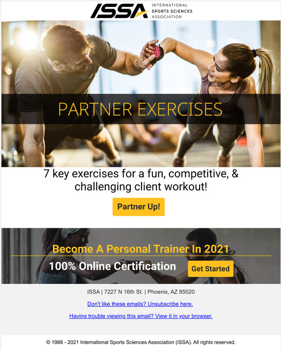 International Sports Sciences Association Partner Exercises Grab Your Gym Buddy Milled