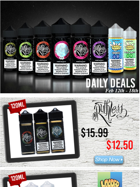 Daily Deals: Vapetasia | Ruthless | Loaded ~ $12.50