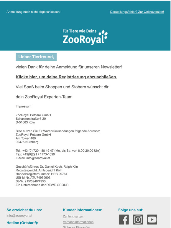 Herzlich Willkommen Tierfreund!