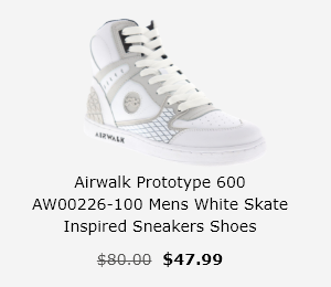 Airwalk Prototype 600 AW00226-100 Mens White Skate Inspired Sneakers Shoes 