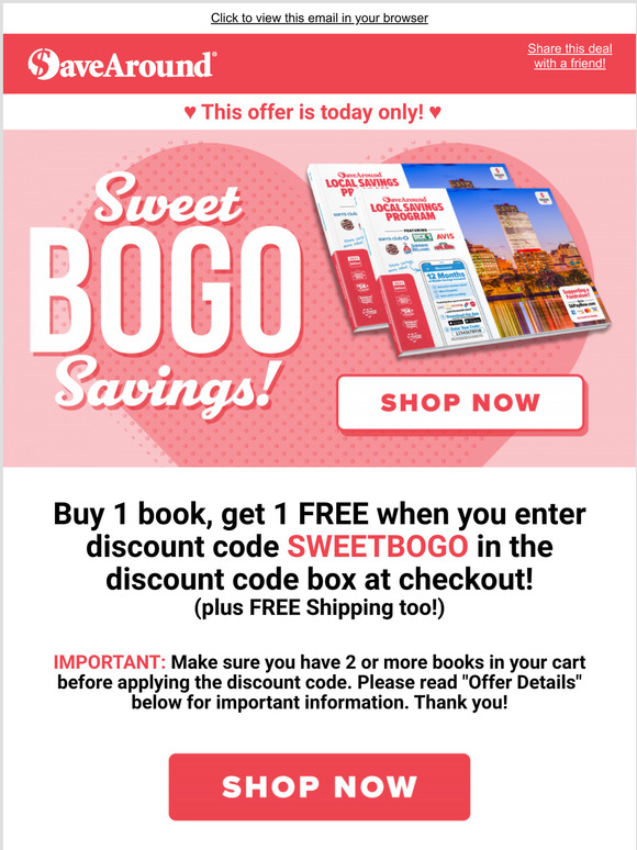 Savearound Inc Sweet Savings Bogo Coupon Books Milled