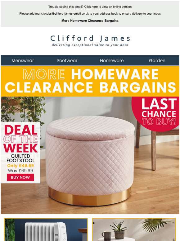 More Homeware Clearance bargains