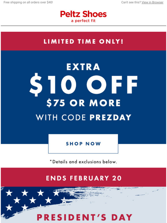 Peltz store shoes coupon