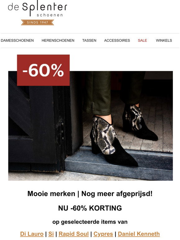 Desplenterschoenen.nl: Korting 10-daagse | -20% op nieuwe collectie schoenen  | Milled