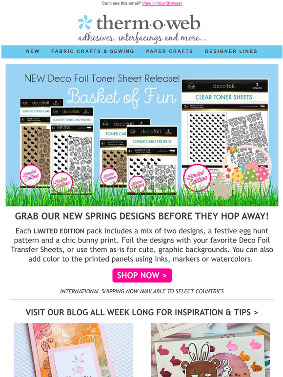 Therm O Web: A Basket of Fun! NEW Deco Foil Toner Designs for Spring