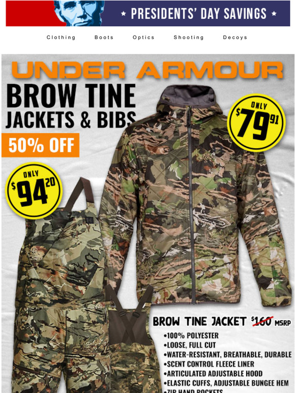 under armour brow tine bibs