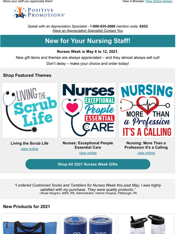 Positive Promotions New for Nurses Week 2021 Milled