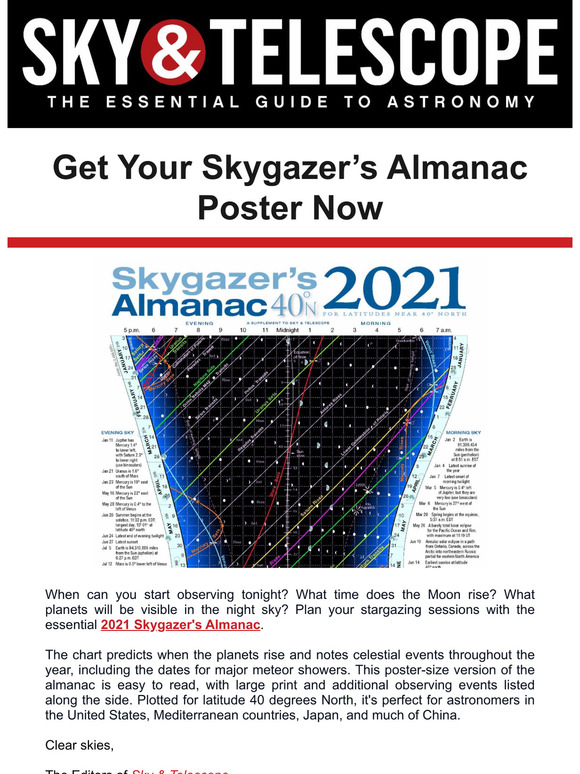 Sky & Telescope Skygazer’s Almanac Poster Available Get Yours Now