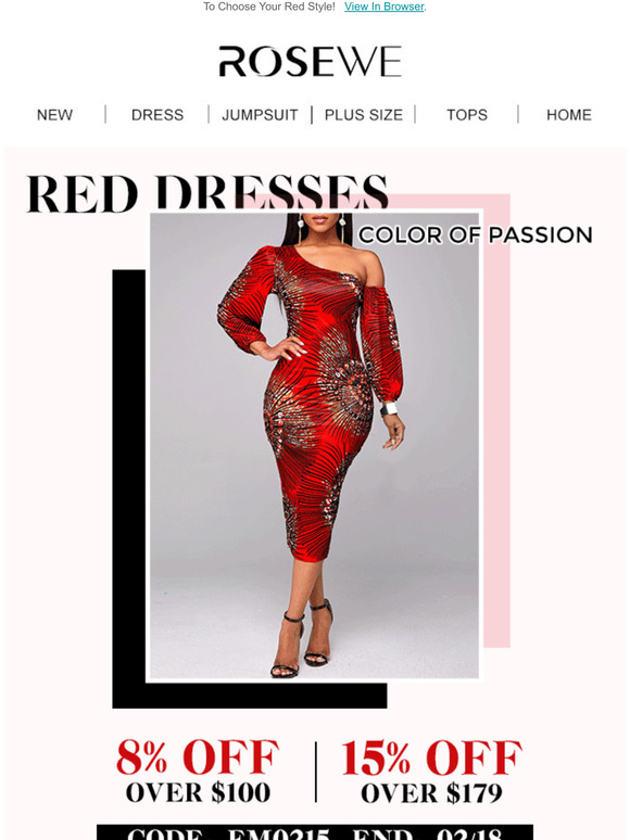 rosewe red dress
