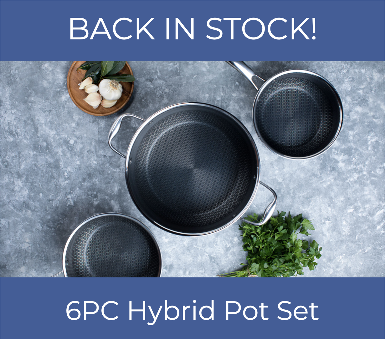 6pc HexClad Hybrid Cookware Set w/ Lids