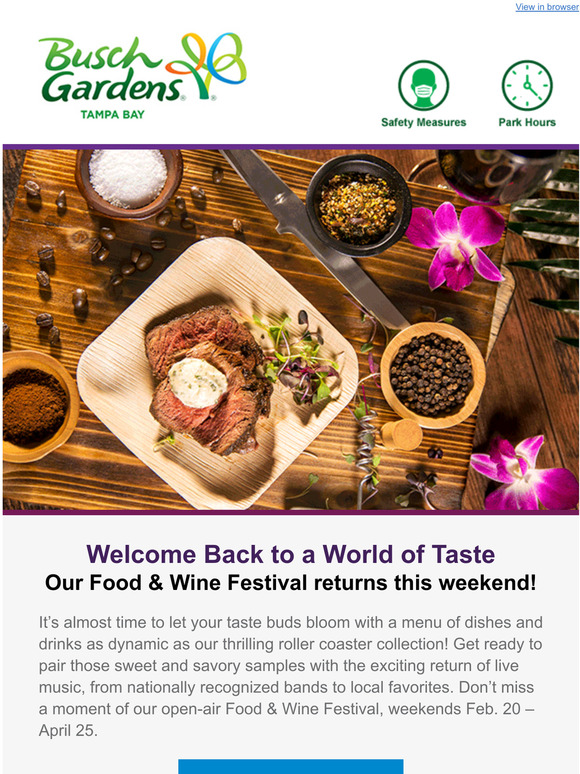 SeaWorld Parks Make your plans now for the return of Food & Wine! Milled