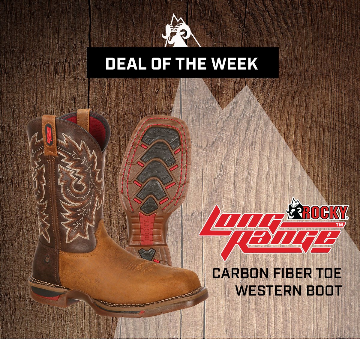 rocky long range carbon fiber toe western boot